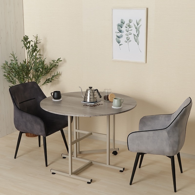 折りたたみダイニングテーブル IF-BEIGRAY 100【お客様組立商品】の