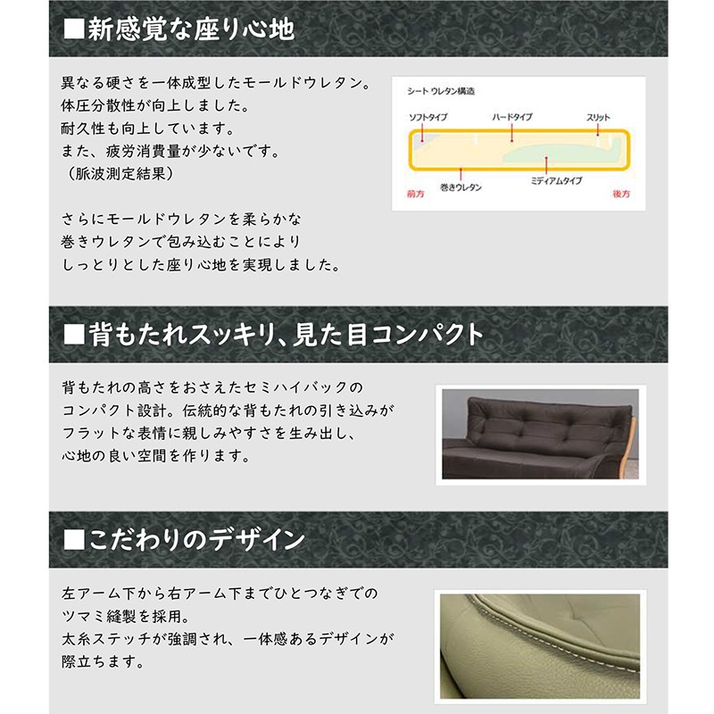 2.5人掛 ソファ ディーヴァ Z127model 張地ストラダ革/木部ラ