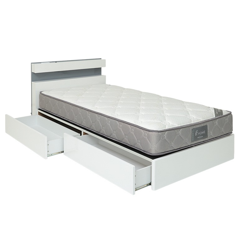 ベッドフレーム NライムBOX WH/GY【大型商品配送】の通販｜東京