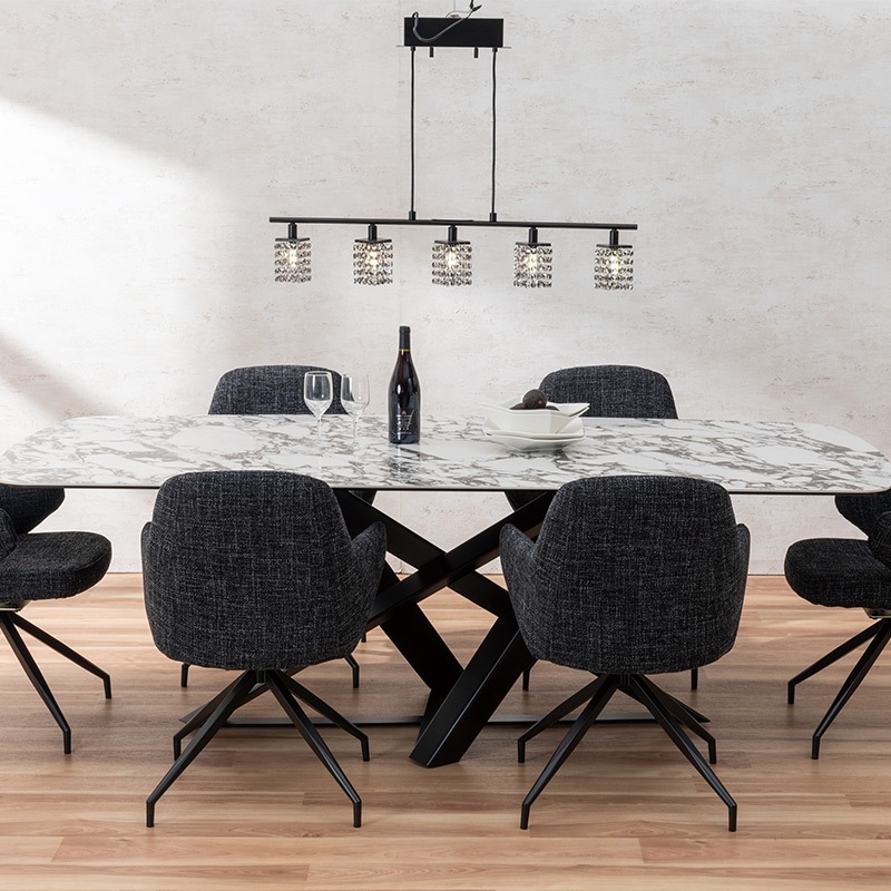 ダイニングチェア VIOLA AC FBK/BK(DF2223C OTE-ChaCha-463/BK LEG