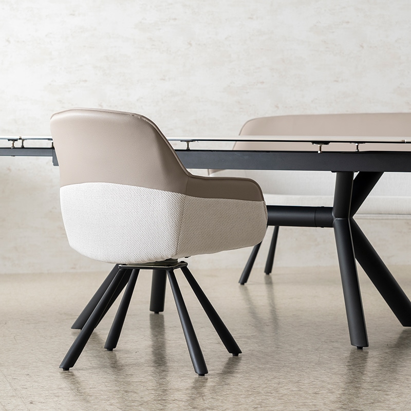 回転チェア NICOLA AC(HD-3049)GY/WH【大型商品配送】◇の通販｜東京