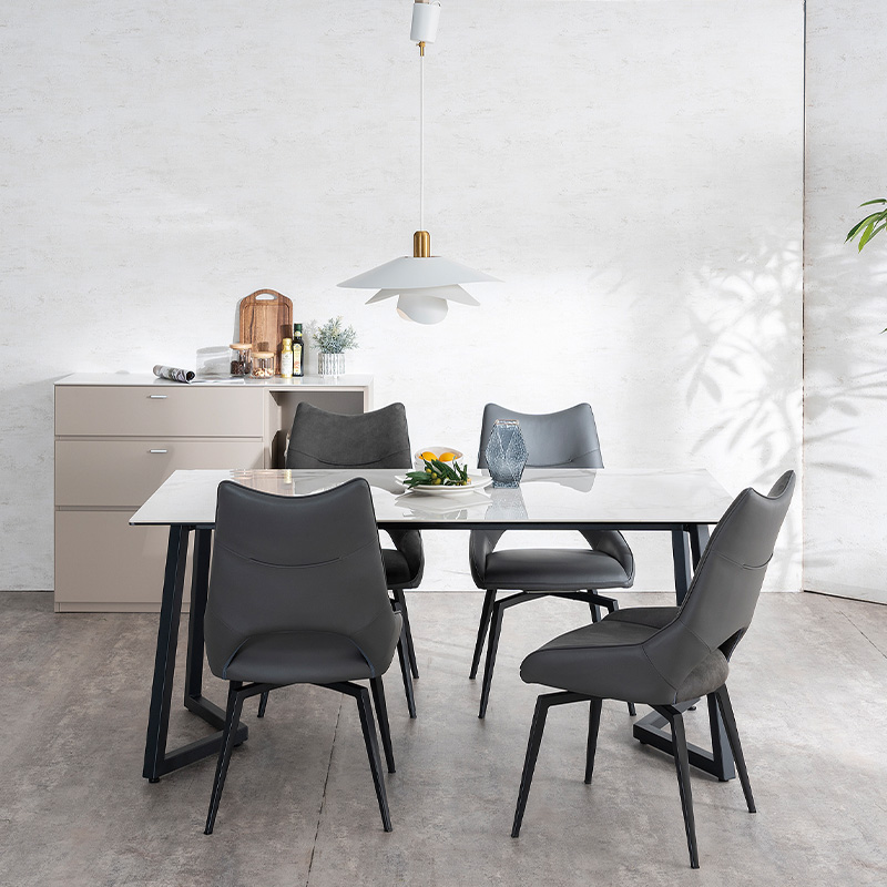 セラミックテーブル SIGN DT GLOSS-MWH + CODE LEG BK【大型商品配送