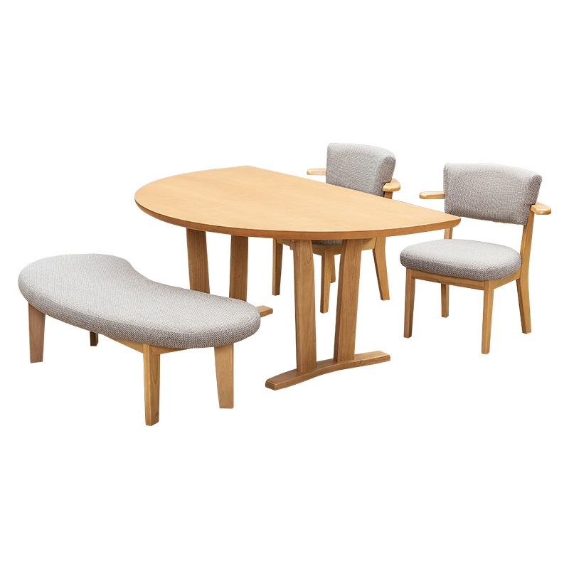 ダイニング4点セット DARTS2 テーブル150半円 + ベンチ + チェア2脚