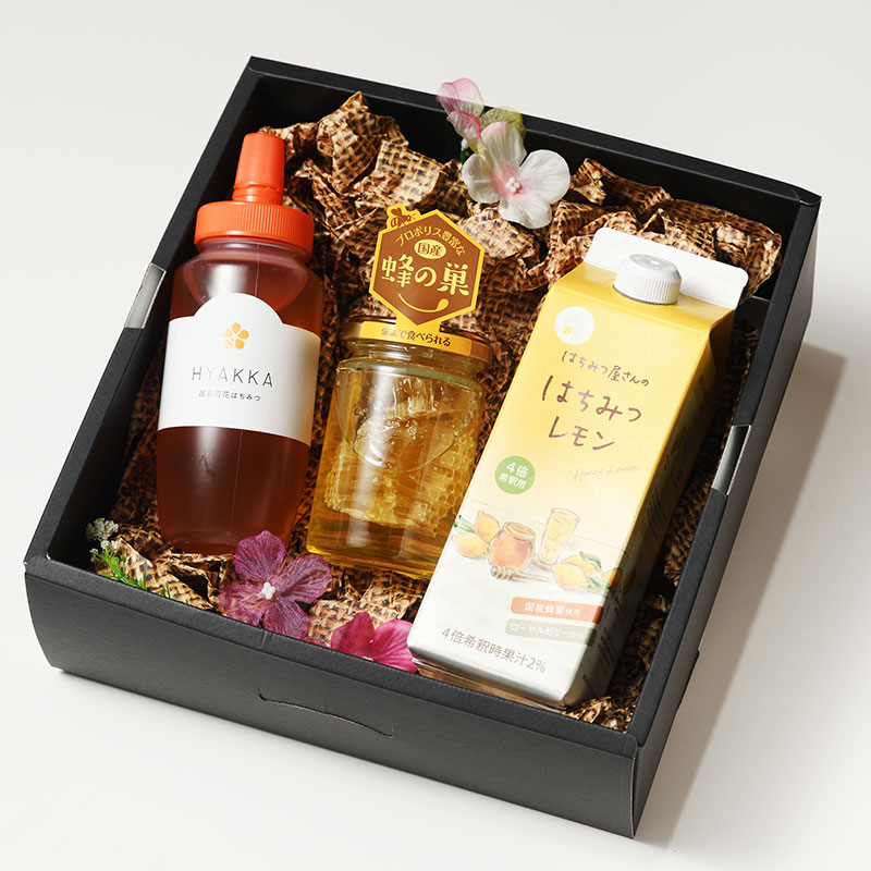 はちみつ工房オススメBセット（百花300g、巣入り蜂蜜140g、はちみつ