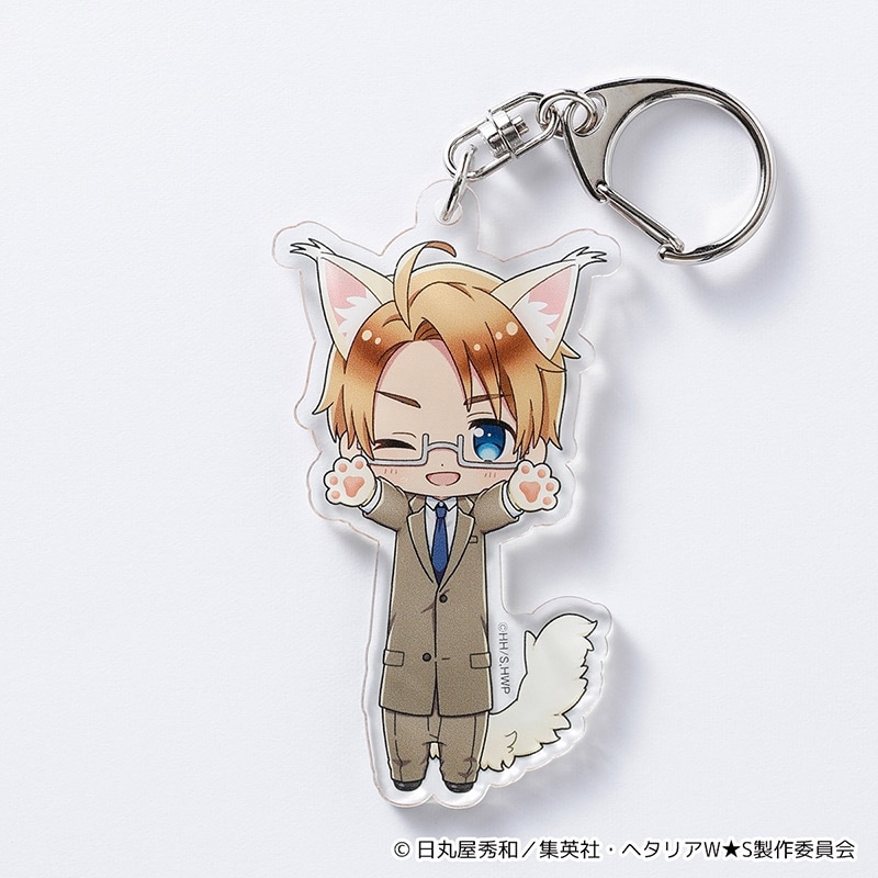 ヘタリアWorld☆Stars】のび猫アクリルキーホルダー（アメリカ