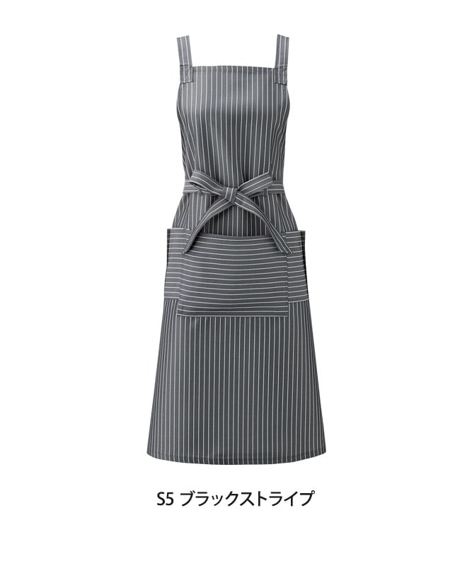 胸当てエプロン(ストライプ)[KAZEN製品] APK494-S｜飲食店制服・フード