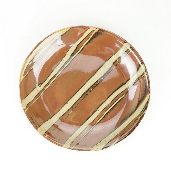 益子焼 萩原芳典 柿釉線紋楕円皿セット | とちぎの工芸から探す,陶磁器