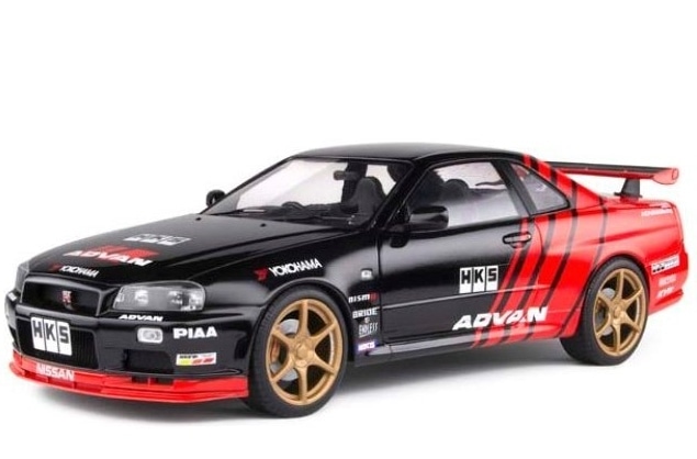 ソリド 1/18 日産 スカイライン R34 GT-R ブラック/レッド | すべての