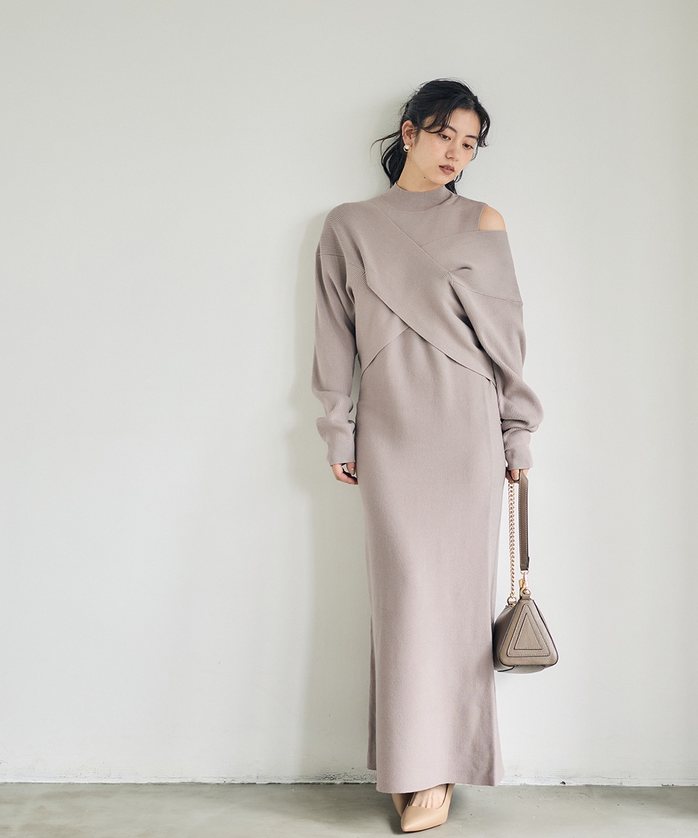 SALE】前後2wayカーディガン×ノースリーブワンピースセット