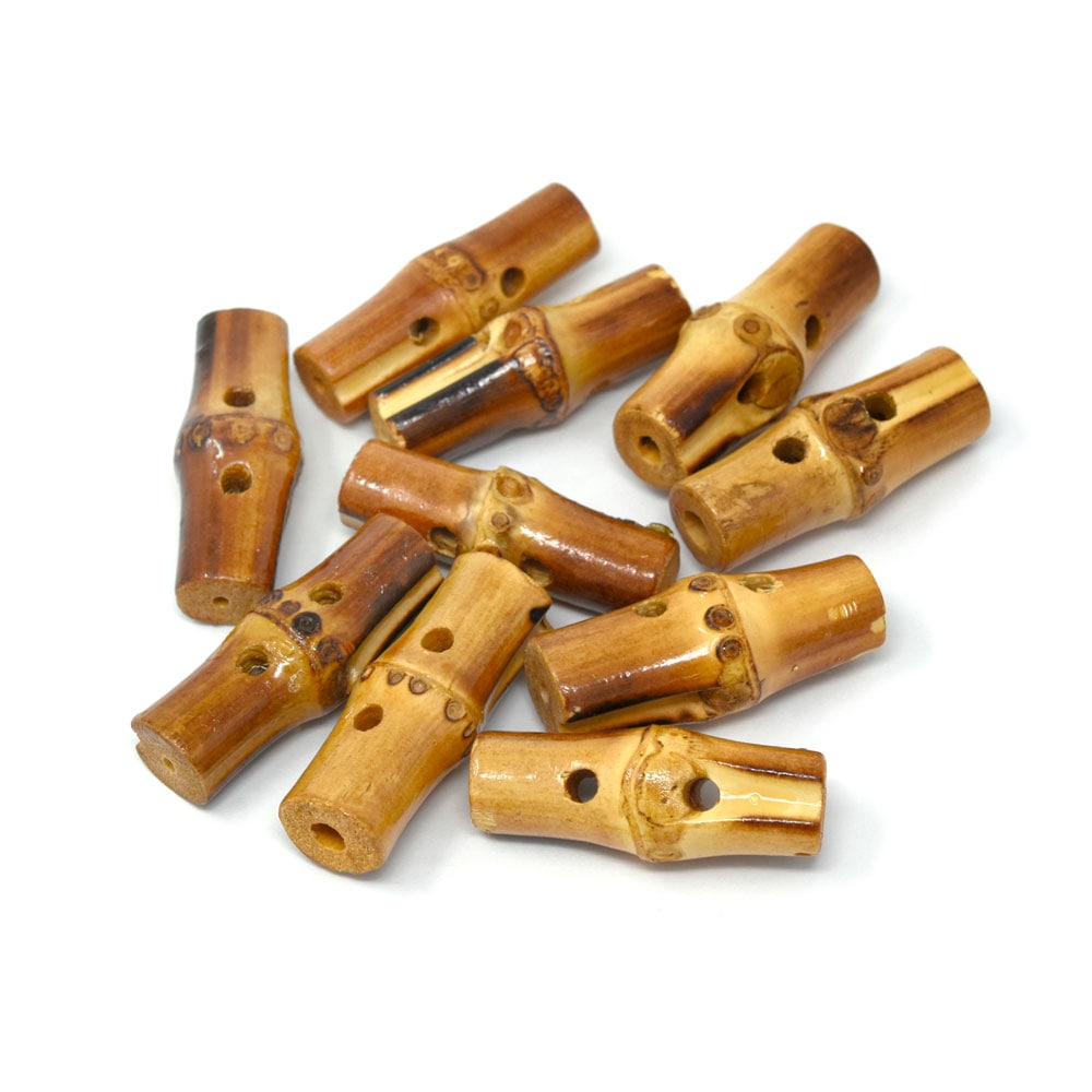 廃番】Y94 / 竹ボタン 40mm〈10個〉:がまぐち口金・各種金具・袋物材料