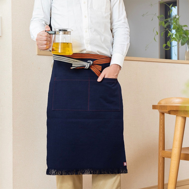 最高級1号前掛け 紺 前ポケット付き（商品番号_PL201） | すべての