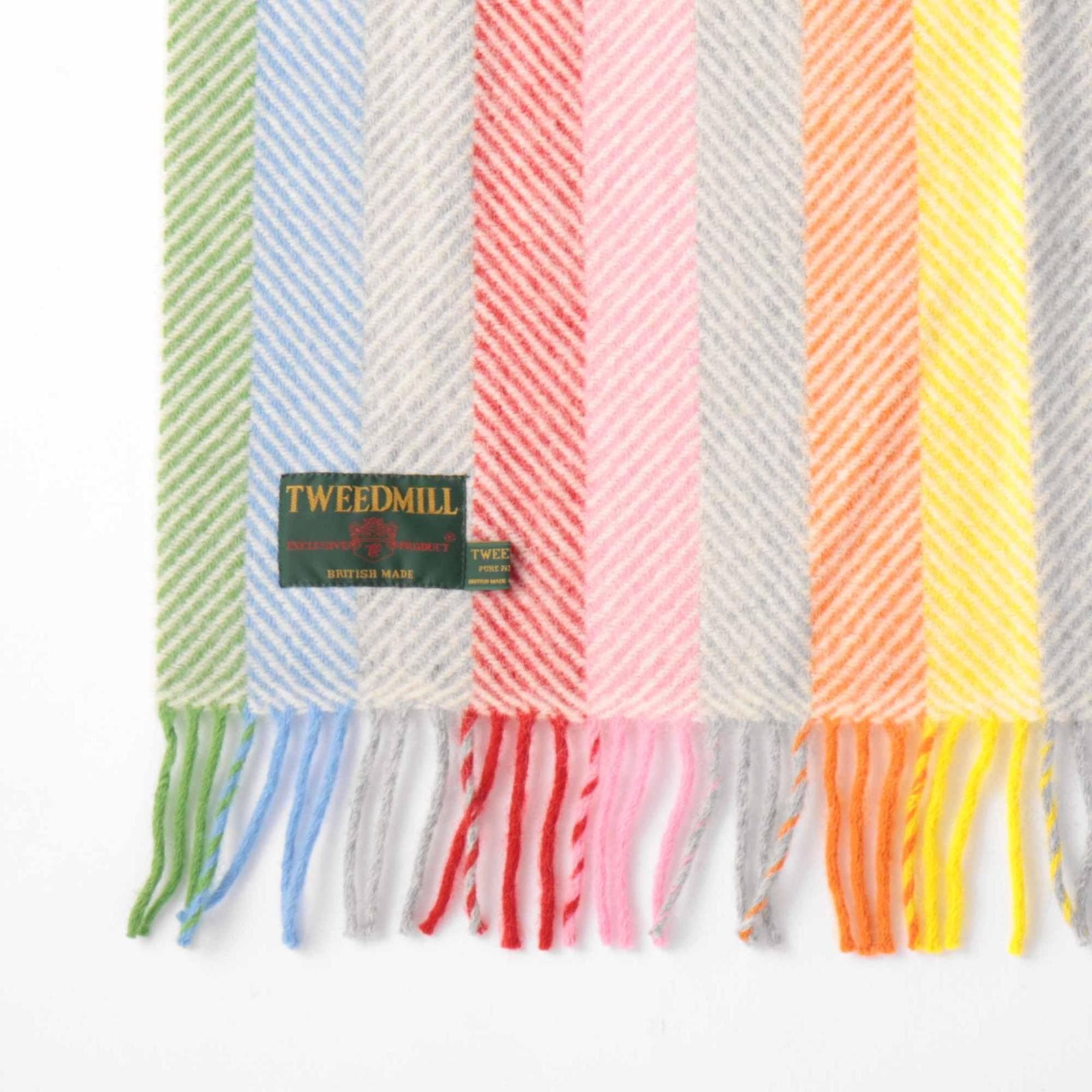 ブランケット ニーラグ 70x183cm レインボー グレーストライプ