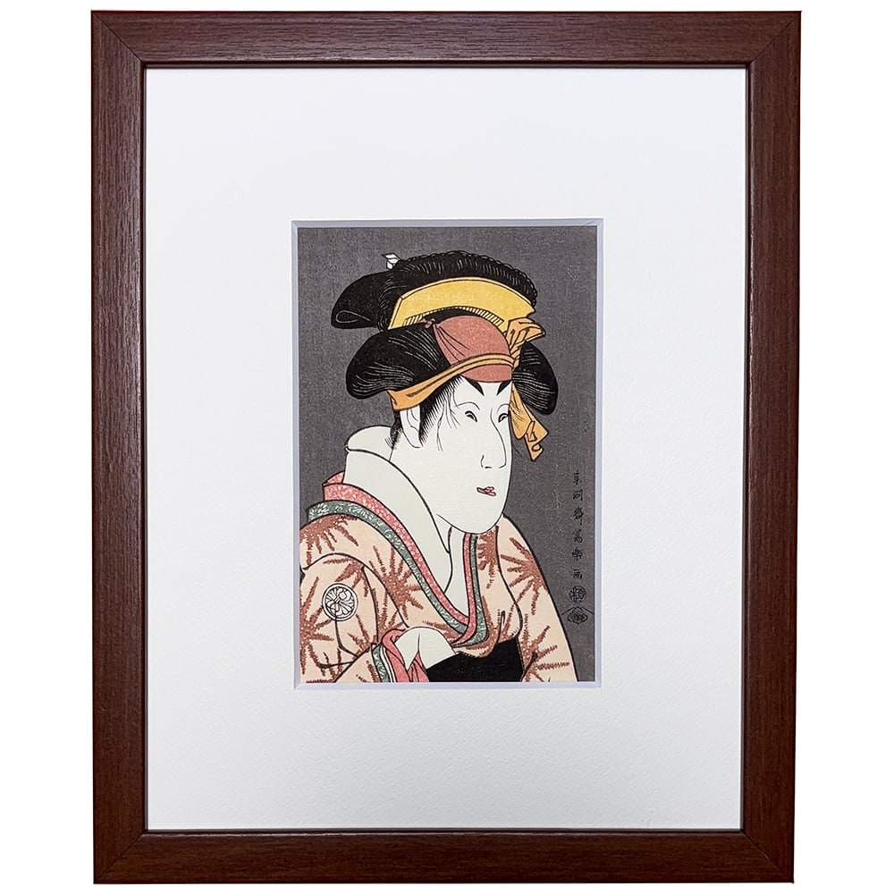 東洲斎写楽「三代目瀬川菊之丞の田辺文蔵の妻おしづ」小型・ミニ浮世絵