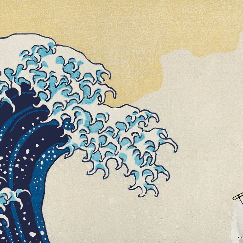 ドラえもん 浮世絵木版画「富嶽三十六景 神奈川沖浪裏」｜浮世絵工房