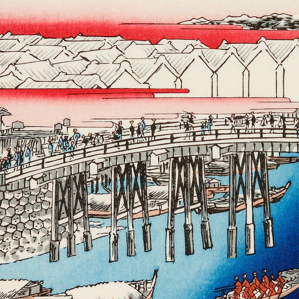 歌川広重「名所江戸百景 日本橋雪晴」浮世絵木版画｜浮世絵工房