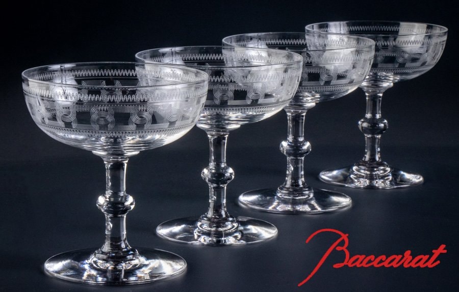 Baccarat】 オールドバカラ グレッグ シャンパングラス 4客 16835