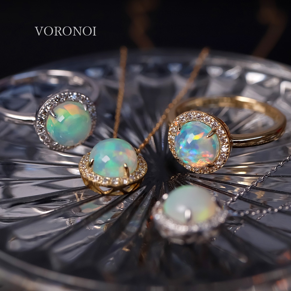 MINAMO - Opal -「Cosmo」ダイヤモンド 取り巻き リング/ネックレス