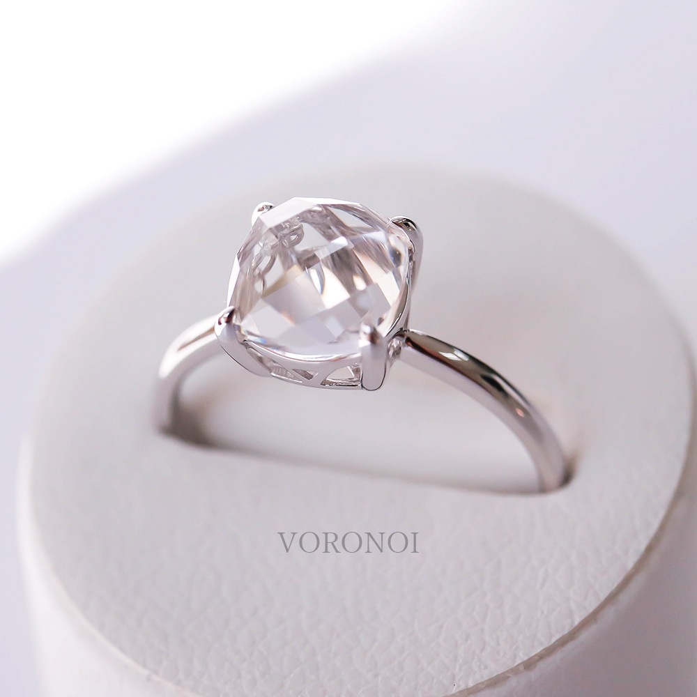 MINAMO - Chess - K10WG クリアクォーツ リング