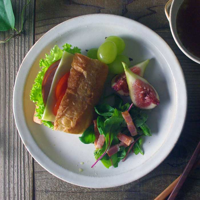 kinari プレート L 益子焼 無地 大皿 シンプル ベーシック ワン