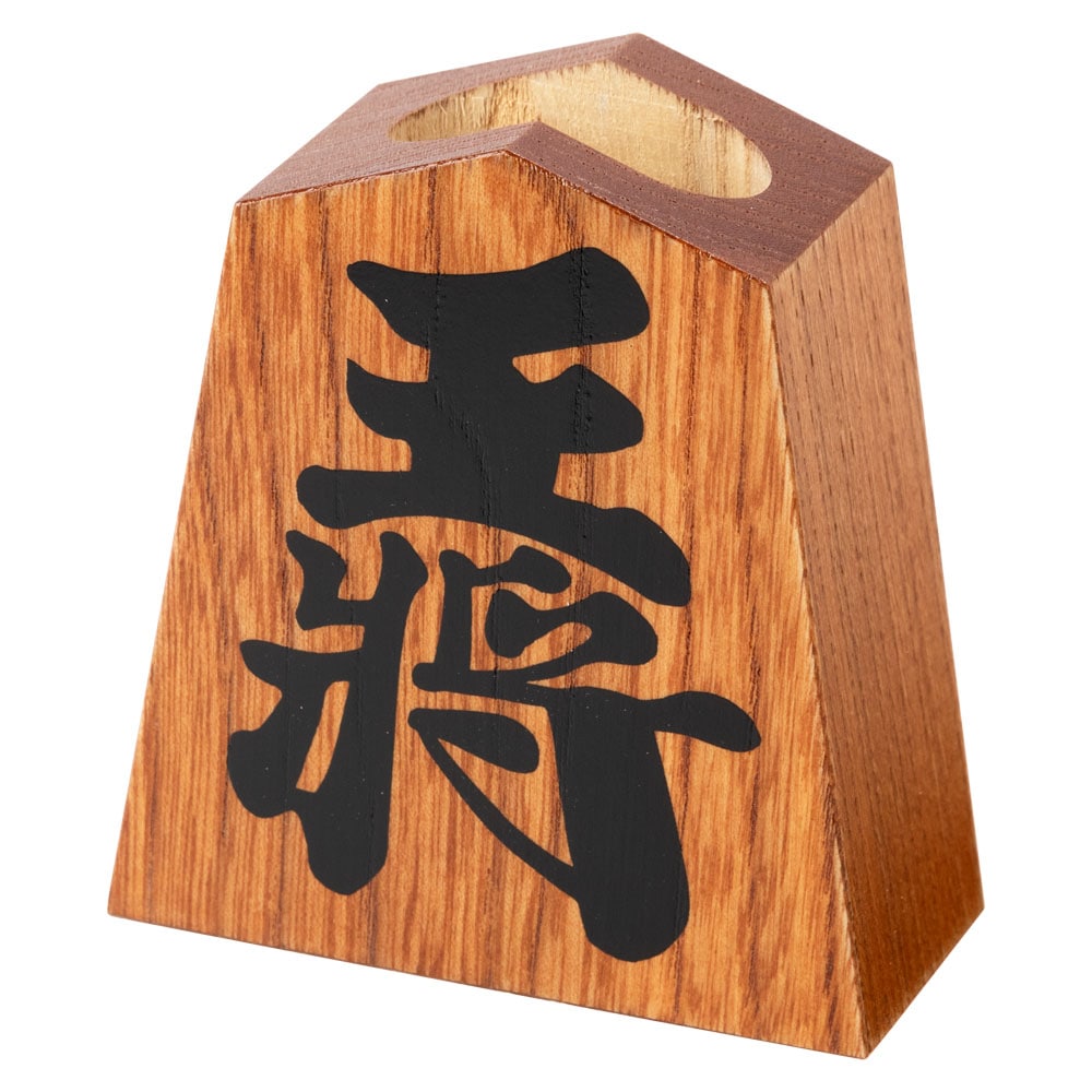 天童将棋駒 ペン立て 左馬 栓の木 縁起物ギフトにも 開運招福 商売繁盛