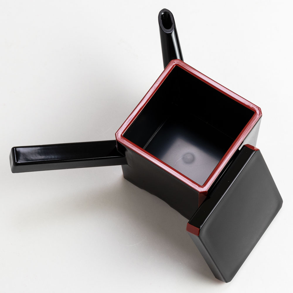 湯筒（ゆとう）そば湯入れ 角小・黒 330ml 自宅で蕎麦を楽しむテーブル