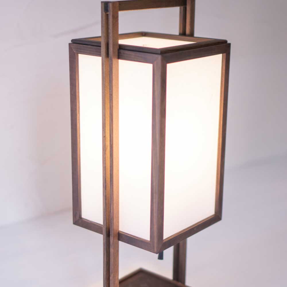 和風スタンドライト 行灯 仁 jin 高さ46cm 民芸塗り仕上げ 杉材と強化