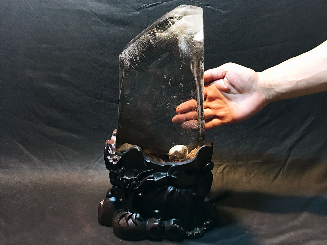 木製台座付き天然石・美石 (with WOOD STAND)