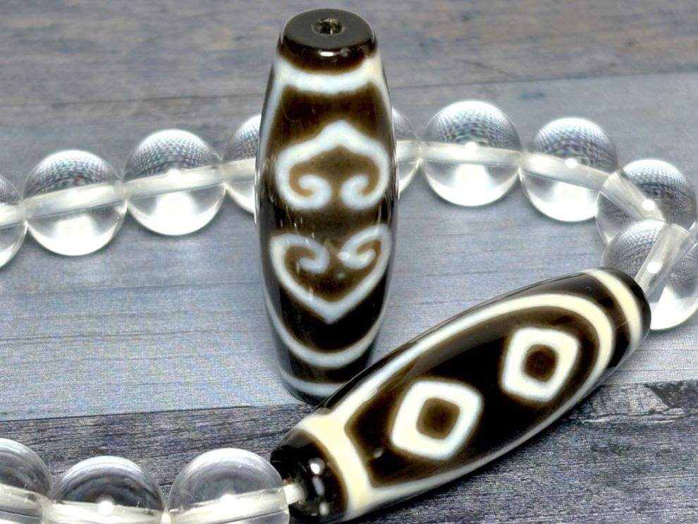 チベット 双心金剛杵天珠 ( 至純天珠 ) / dZi beads