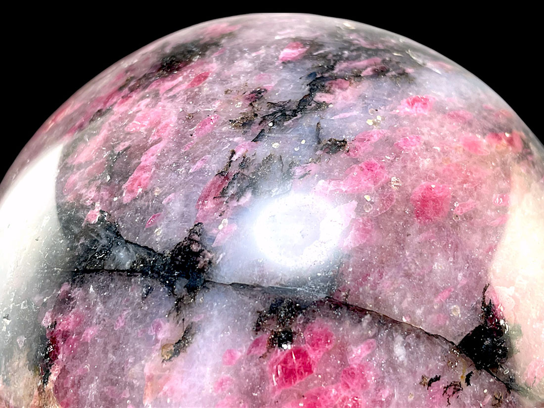 ロードナイトinクォーツ 105mm 丸玉 / Rhodonite in Quartz