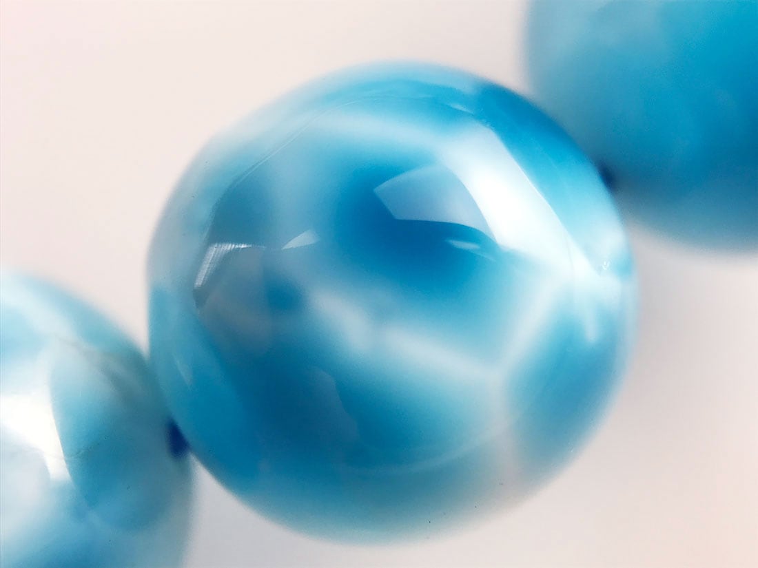 高品質】ドミニカ共和国産 ラリマー 12mm ブレスレット