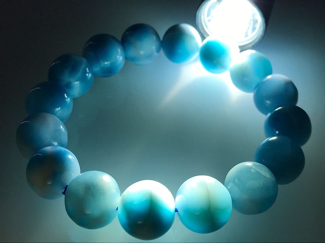 高品質】ドミニカ共和国産 ラリマー 12mm ブレスレット