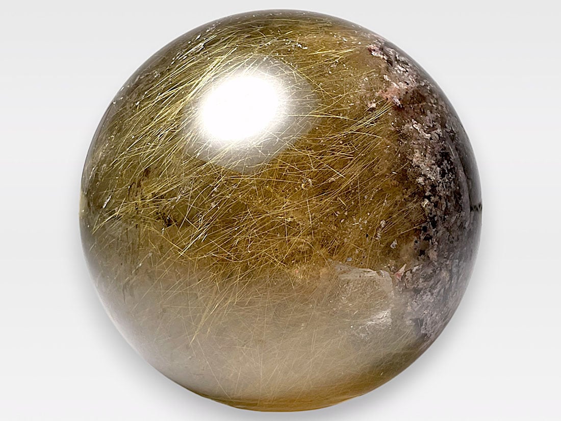 AAA級天然ゴールドルチルクォーツ六角柱B1118/YS/511114/145C