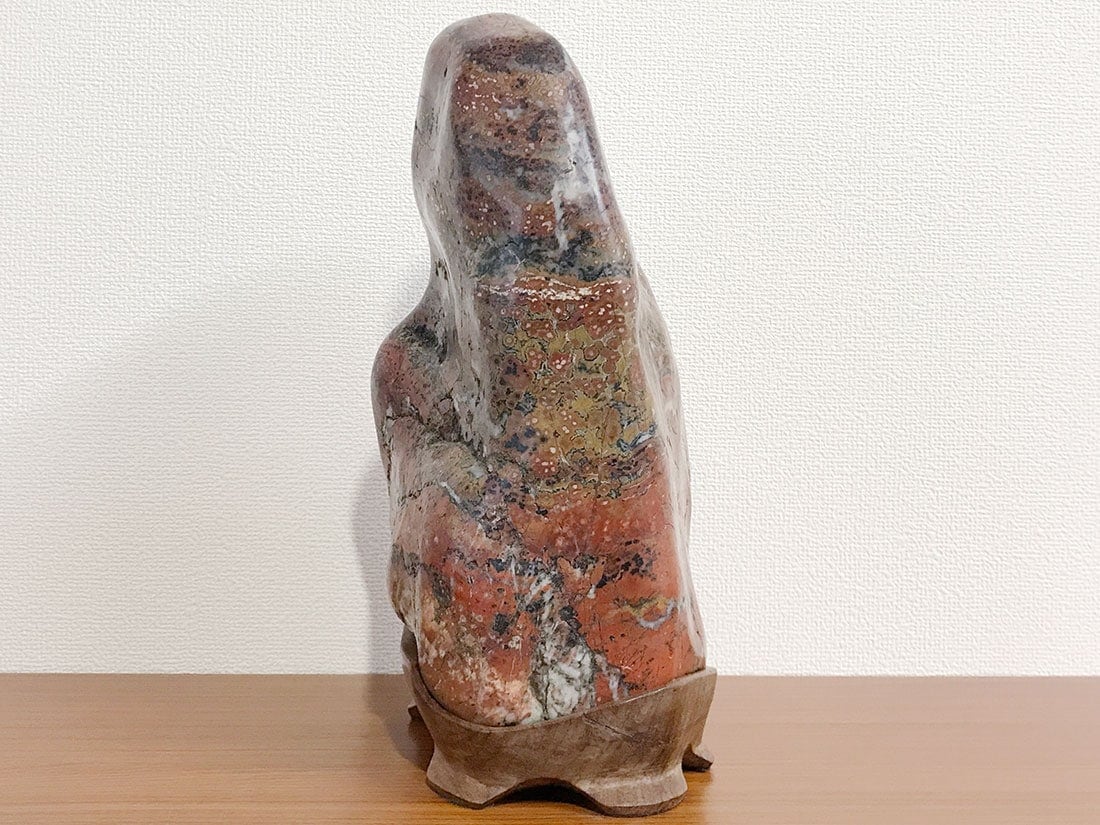 岐阜県根尾谷産 御殿桜石(木製台座付き)