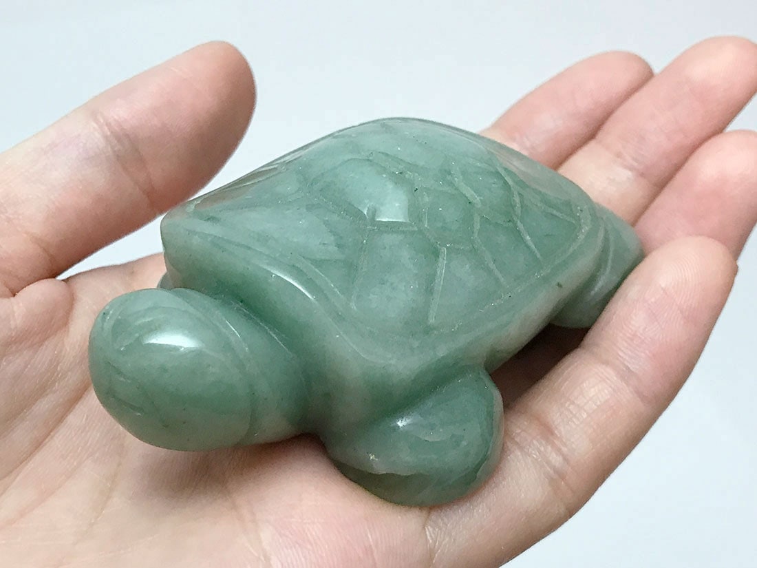 アベンチュリン 亀 彫刻