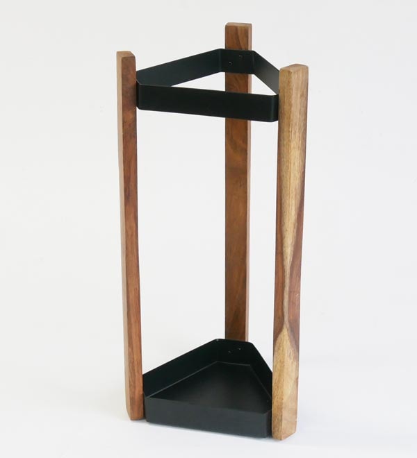 木とスチールの傘立て アンブレラスタンド三角 | 木製品・クラフト