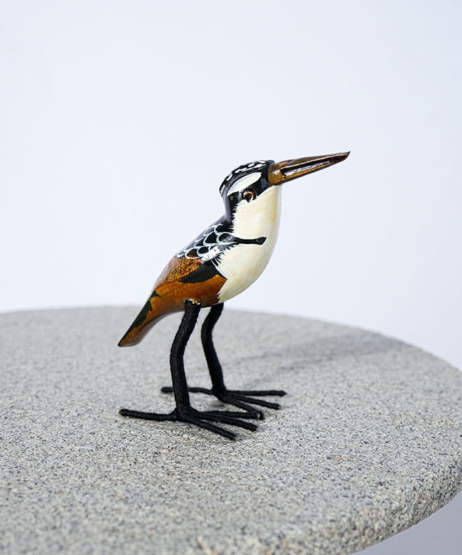 wk16113-05] AFRICANSQUARE(アフリカンスクエアー) 木製鳥 脚付き小