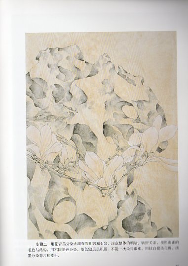工筆太湖石細解 国画実用技法 中国画技法書 中国絵画/工笔太湖石