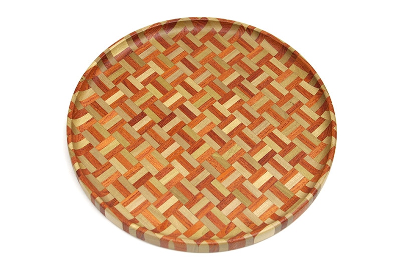 ムク8寸丸盆（朴） | 寄木細工 丸盆 | 寄木細工専門店 箱根丸山物産