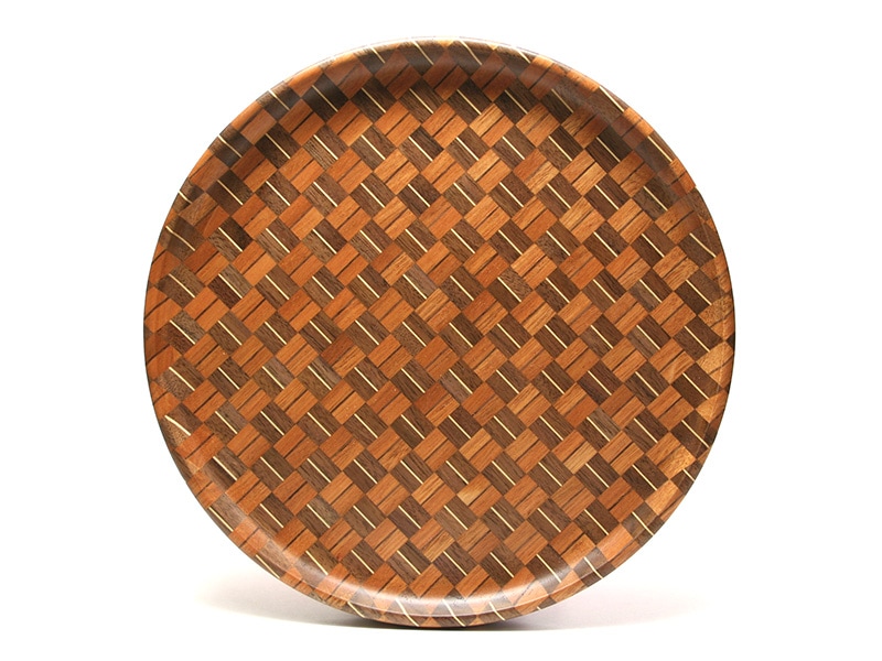 寄木細工ムク8寸丸盆 | 寄木細工 丸盆 | 寄木細工専門店 箱根丸山物産