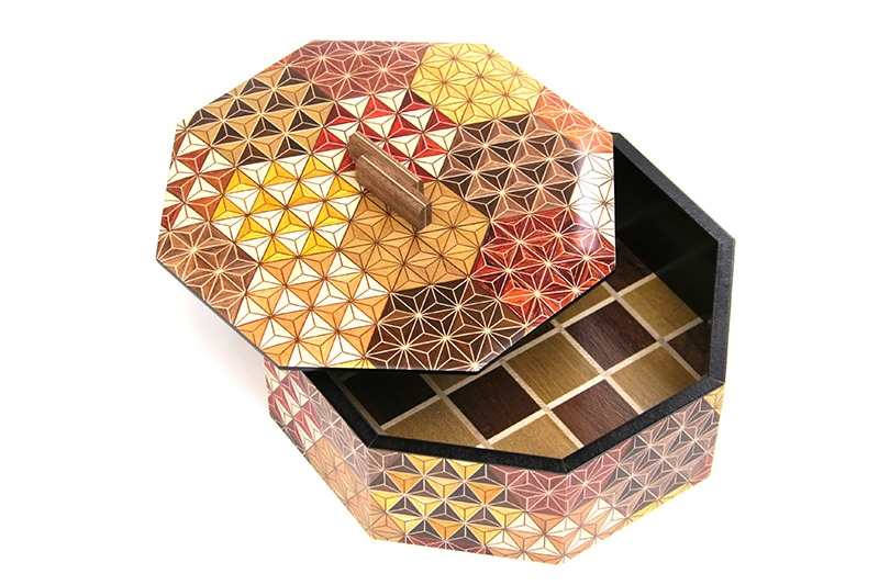 寄木細工 八角菓子器 亀甲 | 小物入れ・文庫 | 寄木細工専門店 箱根