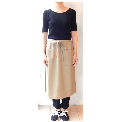 シャンブレートロ ラップロングエプロン｜Y's for living +fabric