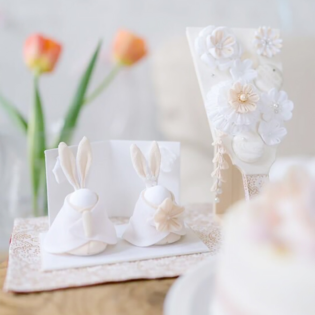 京都夢み屋【白粋-HAKI- 花咲くうさぎ雛セット】 コンパクトで