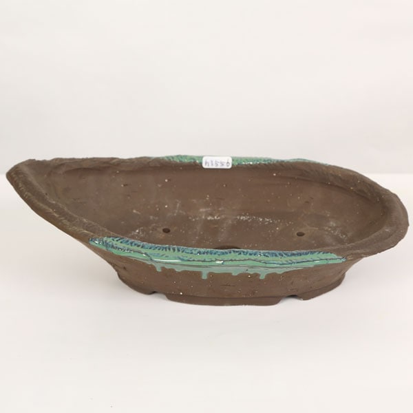 鉢：国産荒泥舟型鉢 8号*資材 | 盆栽鉢・水盤,お買い得鉢,土物・焼締