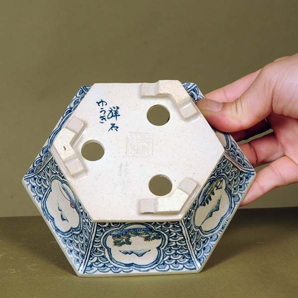 現代小鉢：祥石(二代目) 六角鉢 14.0cm【現】 | 盆栽鉢・水盤,現代小鉢