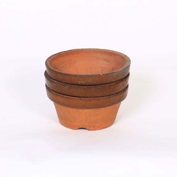 鉢：【中古】国産素焼き鉢 駄温 5号浅 3個セット*資材 | 盆栽鉢・水盤