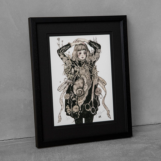 額装】複製画 鋏 | アーカイブ | ボリス雑貨店-Higuchi Yuko-