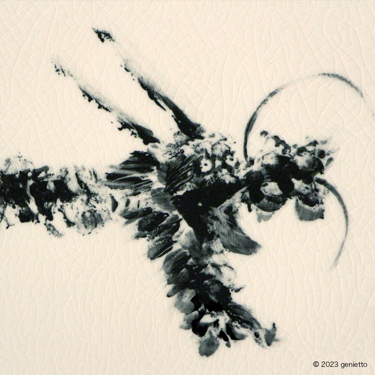 直筆陶墨画「中庸汪々」 | 墨絵・陶墨画アーティスト 西元祐貴 Yu-ki