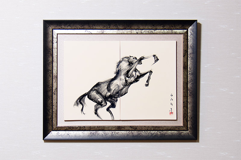 直筆陶墨画「昇龍驥（しょうりゅうき）」 | 墨絵・陶墨画アーティスト