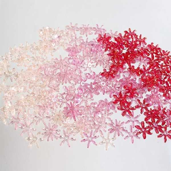 ビーズセール】 ビーズ 『DXフラワービーズ M2 約14mm 約200個入り ASH