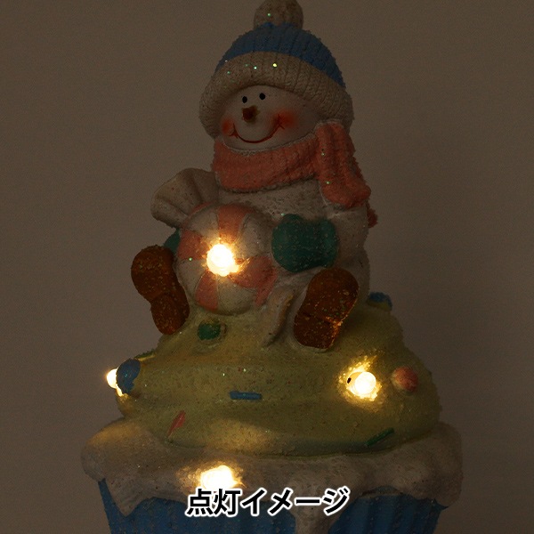 クリスマス雑貨 『ライトオブジェ スイーツ雪だるま CMG25-LT2』 生活